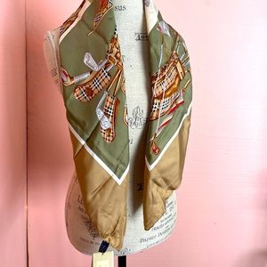 Vintage Burberry silk scarf with tags! Fun golf theme. Clean and beautiful